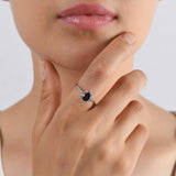 0.99 Carat Natural Diamond and Garnet Ring – Fine Jewelry Design - Gold Stone Diamond