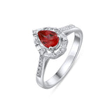 0.99 Carat Natural Diamond and Garnet Ring – Fine Jewelry Design - Gold Stone Diamond