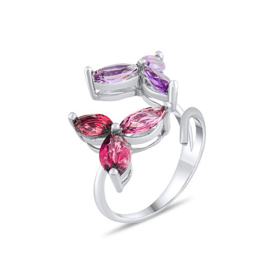 5.70 Carat Rhodolite and Amethyst Ring – Fine Jewelry Design - Gold Stone Diamond