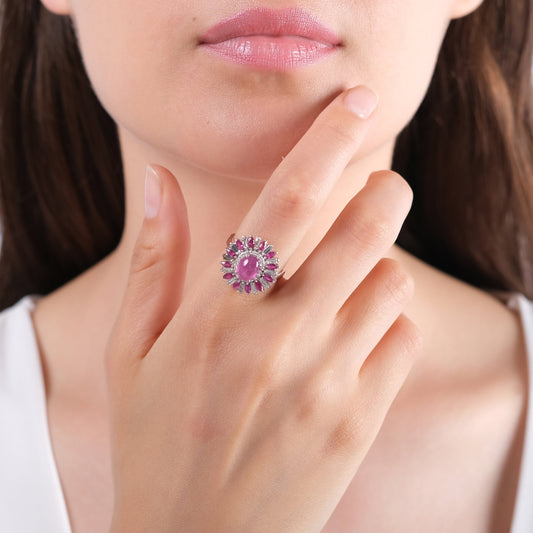 3.21 Carat Natural Diamond and Tourmaline Ring – Fine Jewelry Design - Gold Stone Diamond