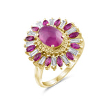 3.21 Carat Natural Diamond and Tourmaline Ring – Fine Jewelry Design - Gold Stone Diamond