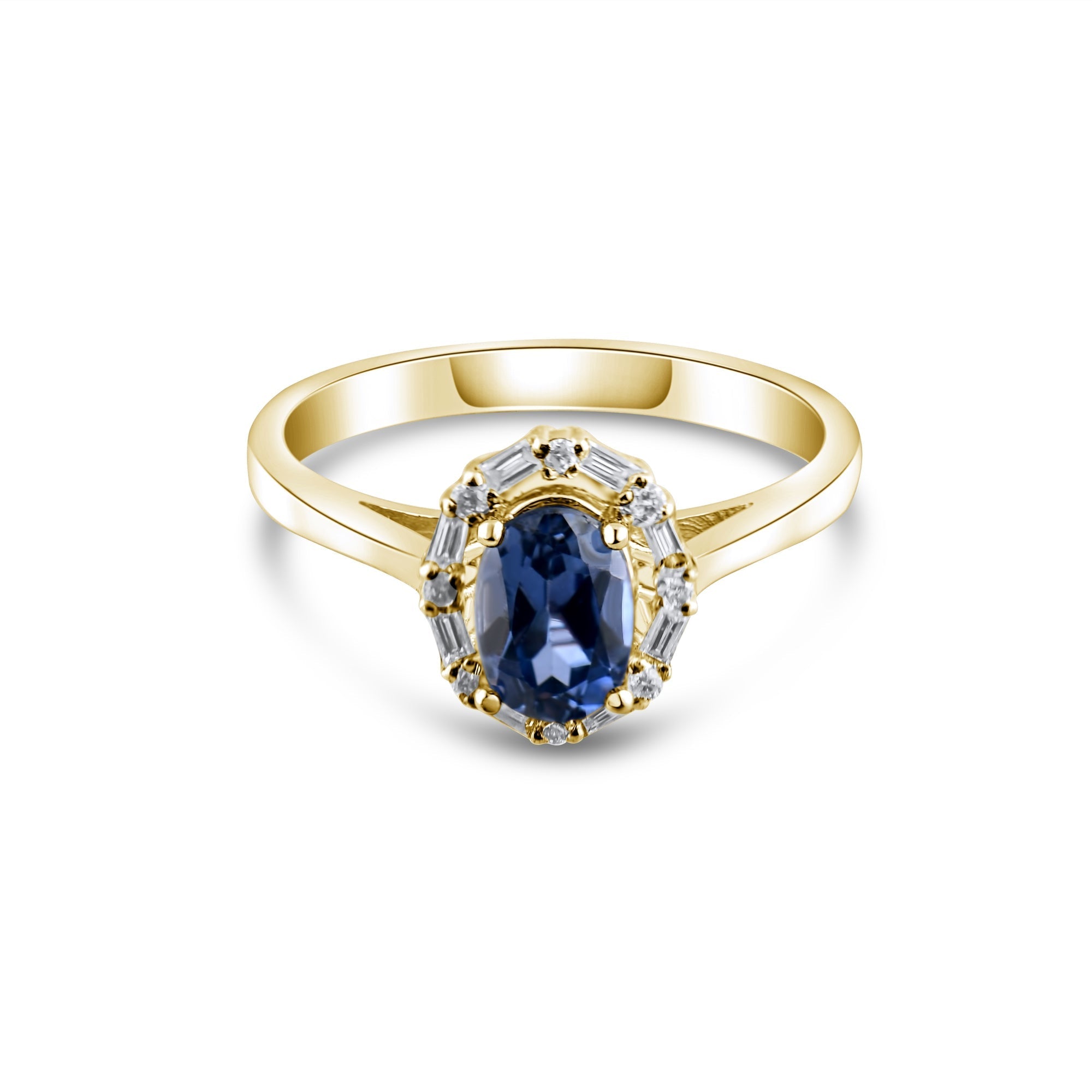 1.15 Carat Natural Diamond and Sapphire Ring – Fine Jewelry Design - Gold Stone Diamond