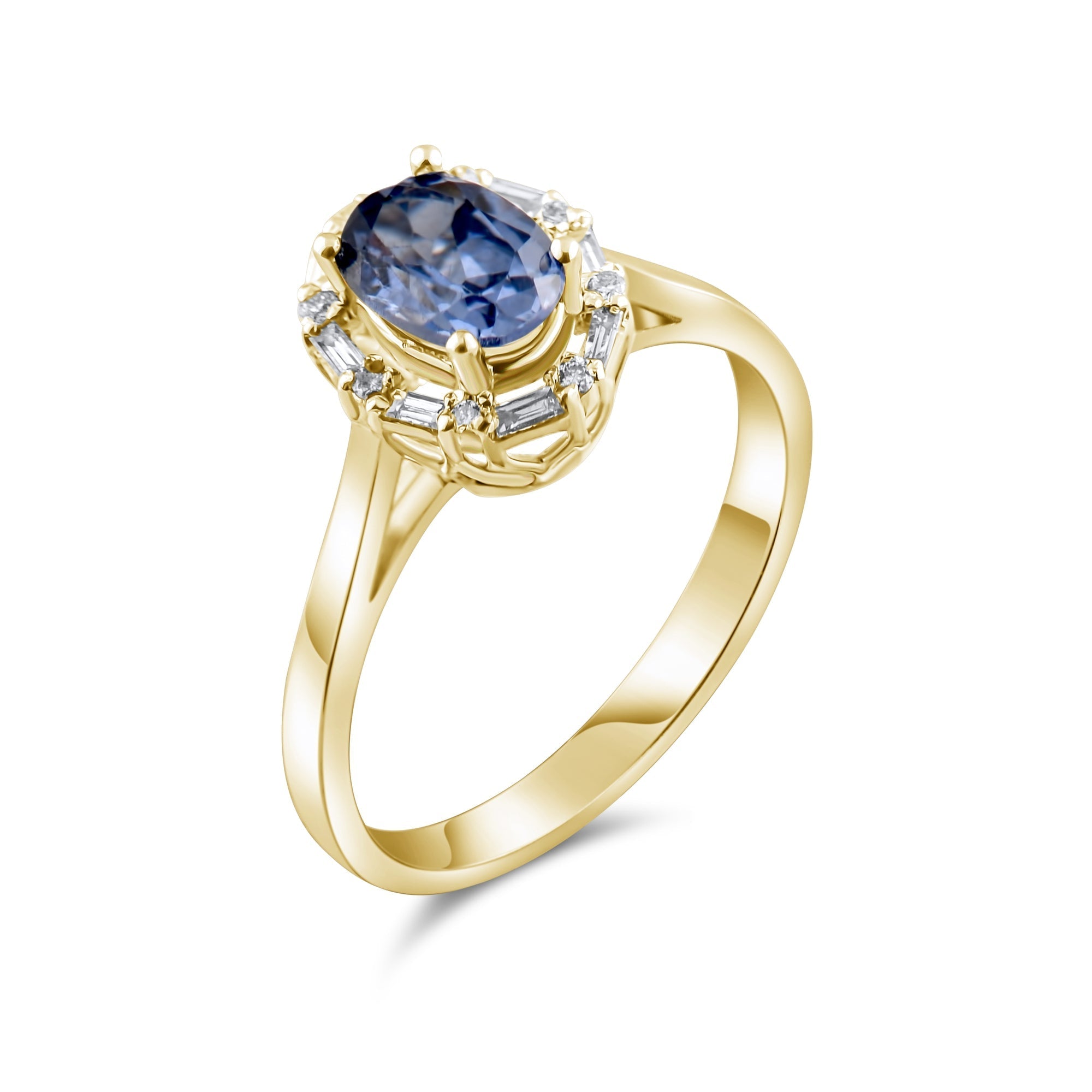 1.15 Carat Natural Diamond and Sapphire Ring – Fine Jewelry Design - Gold Stone Diamond