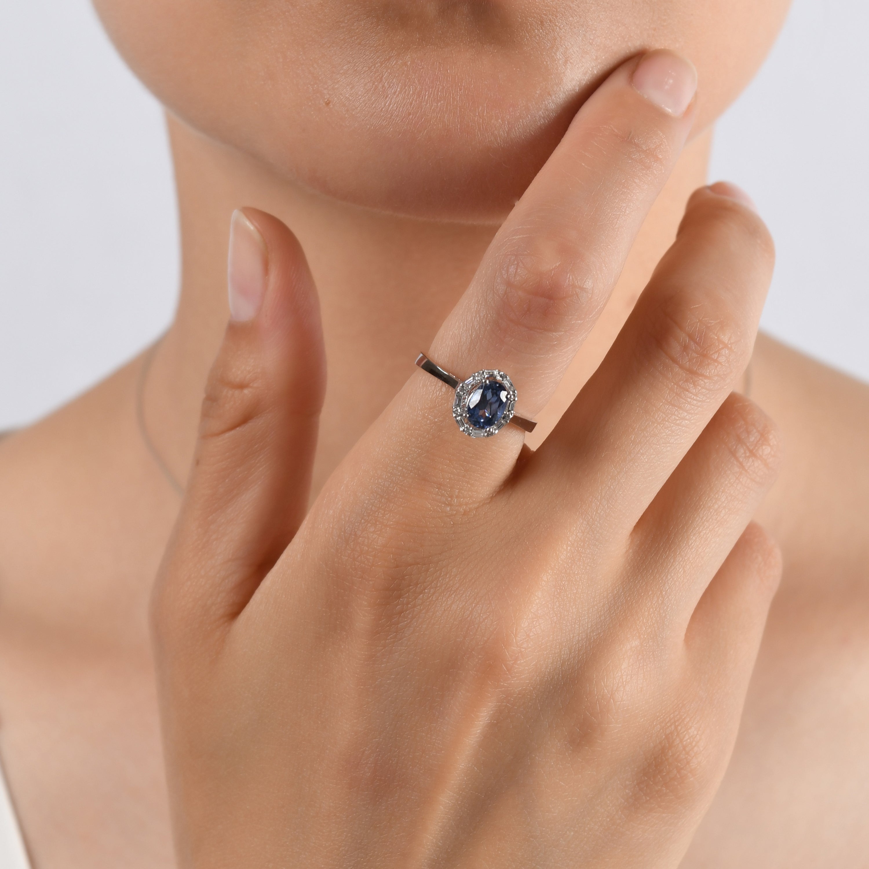 1.15 Carat Natural Diamond and Sapphire Ring – Fine Jewelry Design - Gold Stone Diamond
