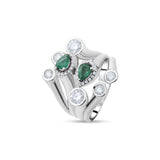 1.50 Carat Natural Diamond and Emerald Ring – Fine Jewelry Design - Gold Stone Diamond