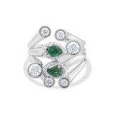 1.50 Carat Natural Diamond and Emerald Ring – Fine Jewelry Design - Gold Stone Diamond