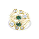 1.50 Carat Natural Diamond and Emerald Ring – Fine Jewelry Design - Gold Stone Diamond