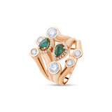 1.50 Carat Natural Diamond and Emerald Ring – Fine Jewelry Design - Gold Stone Diamond