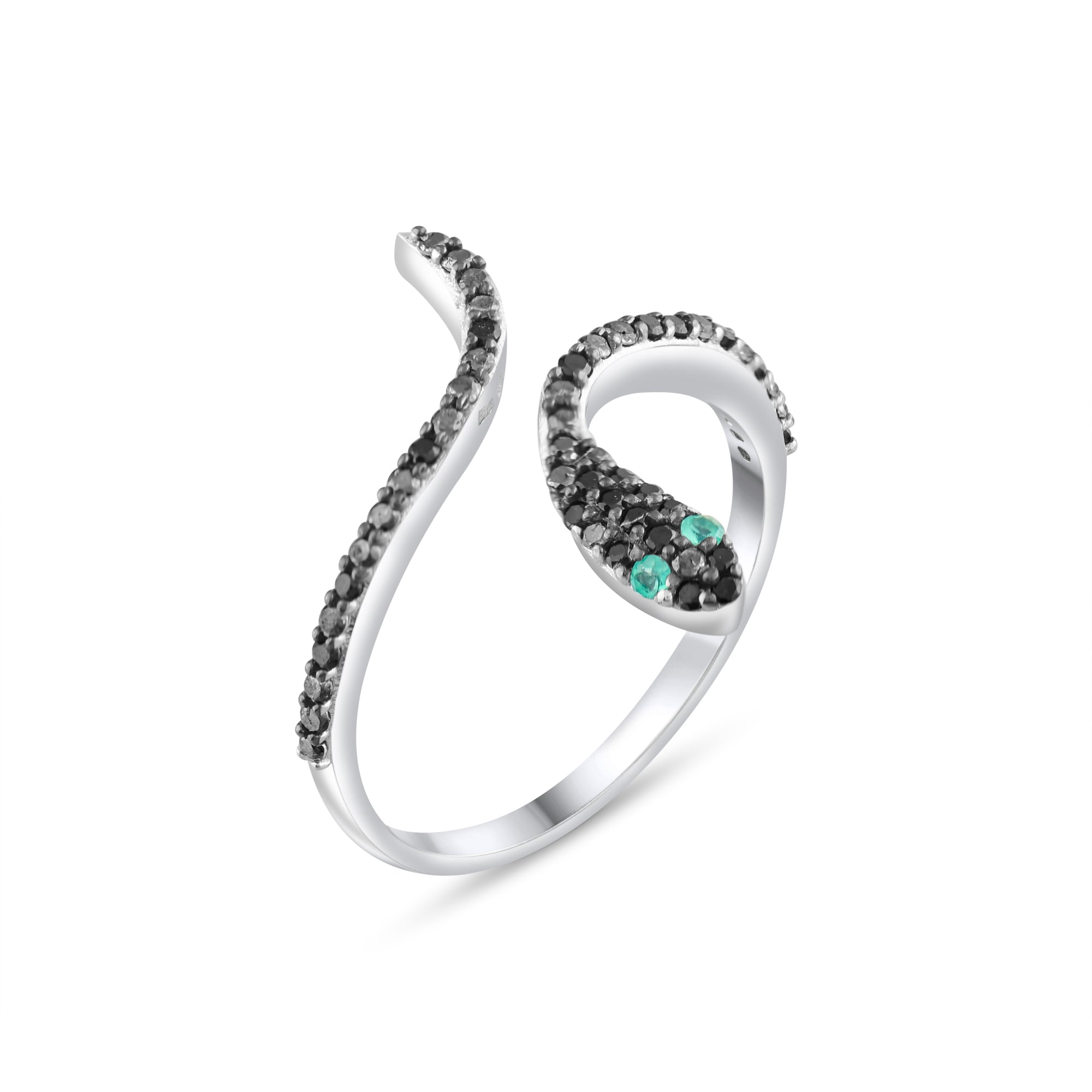0.43 Carat Natural Diamond and Emerald Ring – Fine Jewelry Design - Gold Stone Diamond