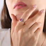1.01 Carat Natural Diamond and Ruby Ring – Fine Jewelry Design - Gold Stone Diamond