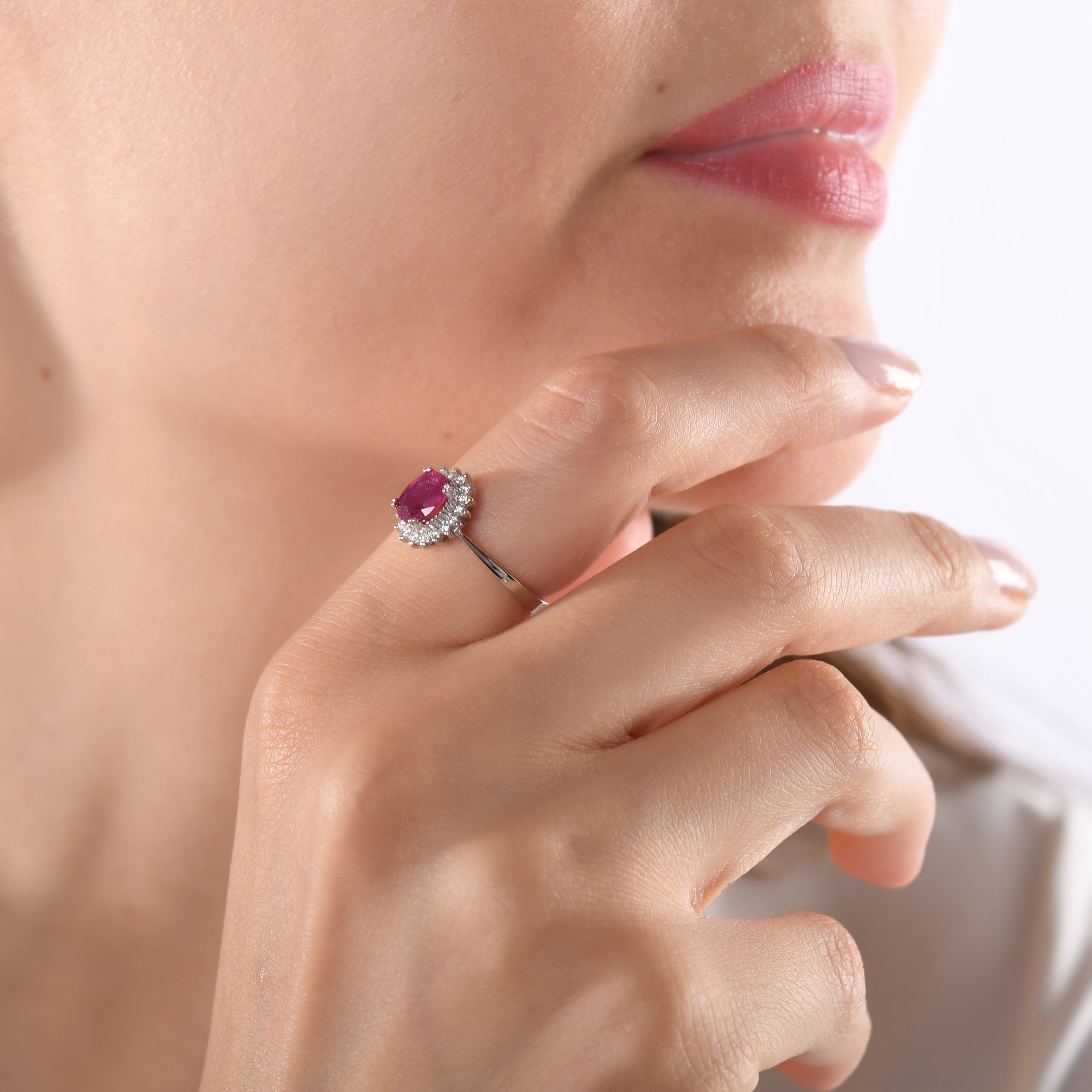 1.01 Carat Natural Diamond and Ruby Ring – Fine Jewelry Design - Gold Stone Diamond