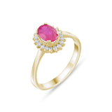 1.01 Carat Natural Diamond and Ruby Ring – Fine Jewelry Design - Gold Stone Diamond