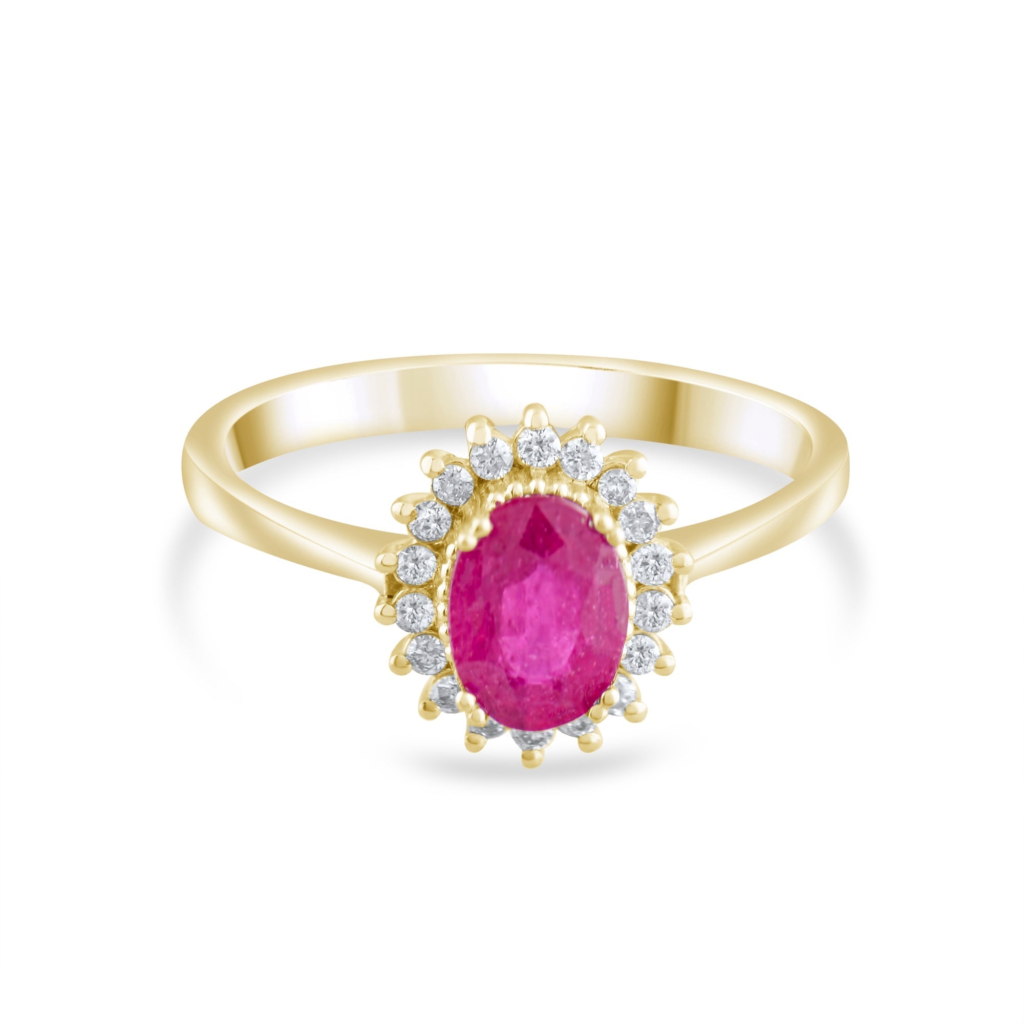 1.01 Carat Natural Diamond and Ruby Ring – Fine Jewelry Design - Gold Stone Diamond