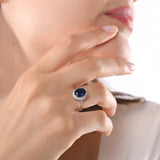 2.69 Carat Natural Diamond and Sapphire Ring – Fine Jewelry Design - Gold Stone Diamond