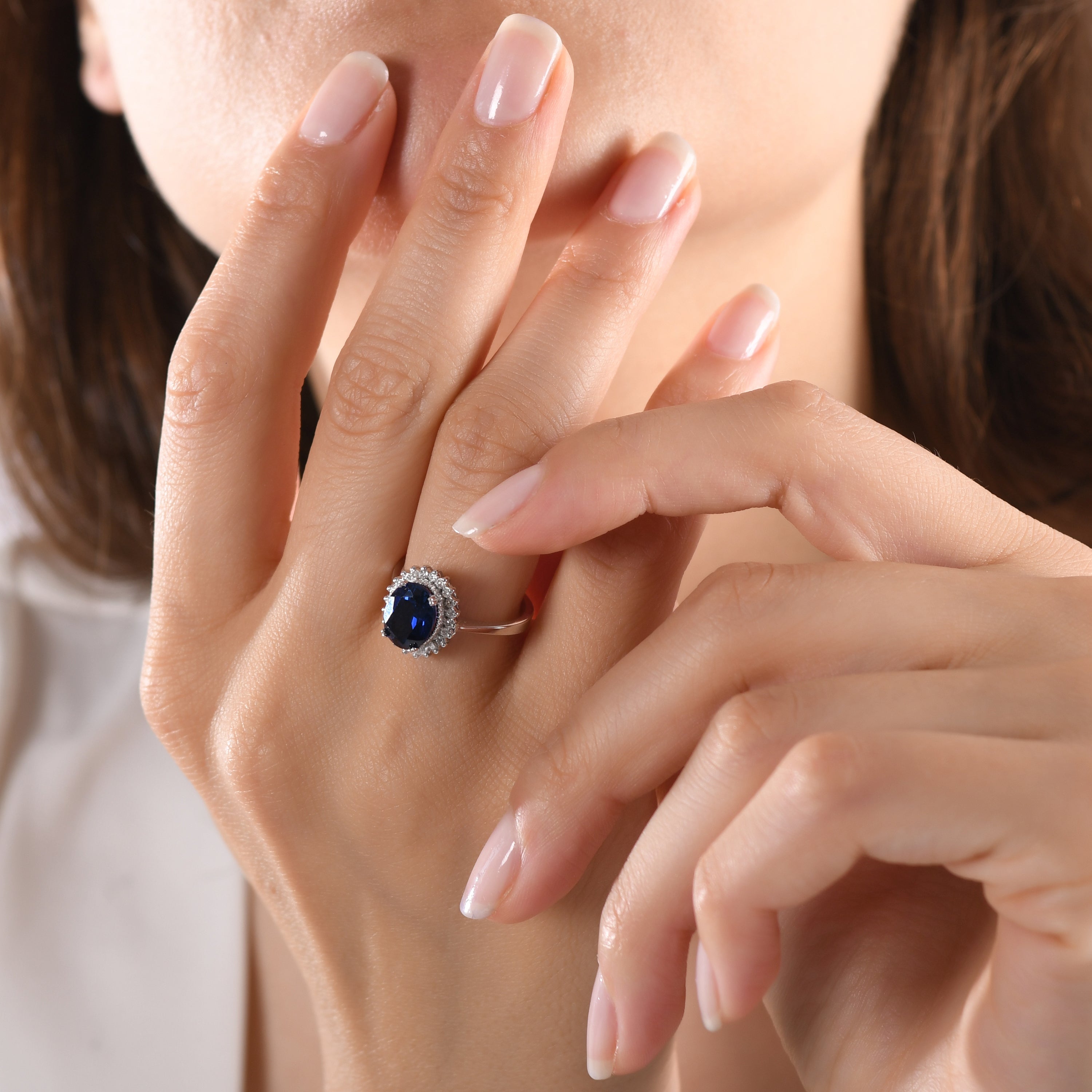 2.69 Carat Natural Diamond and Sapphire Ring – Fine Jewelry Design - Gold Stone Diamond