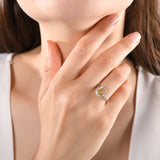 1.04 Carat Natural Baguette Diamond and Yellow Sapphire Ring - Gold Stone Diamond