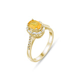 1.04 Carat Natural Baguette Diamond and Yellow Sapphire Ring - Gold Stone Diamond
