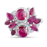 5.07 Carat Natural Diamond and Ruby Ring – Fine Jewelry Design - Gold Stone Diamond