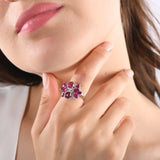 5.07 Carat Natural Diamond and Ruby Ring – Fine Jewelry Design - Gold Stone Diamond