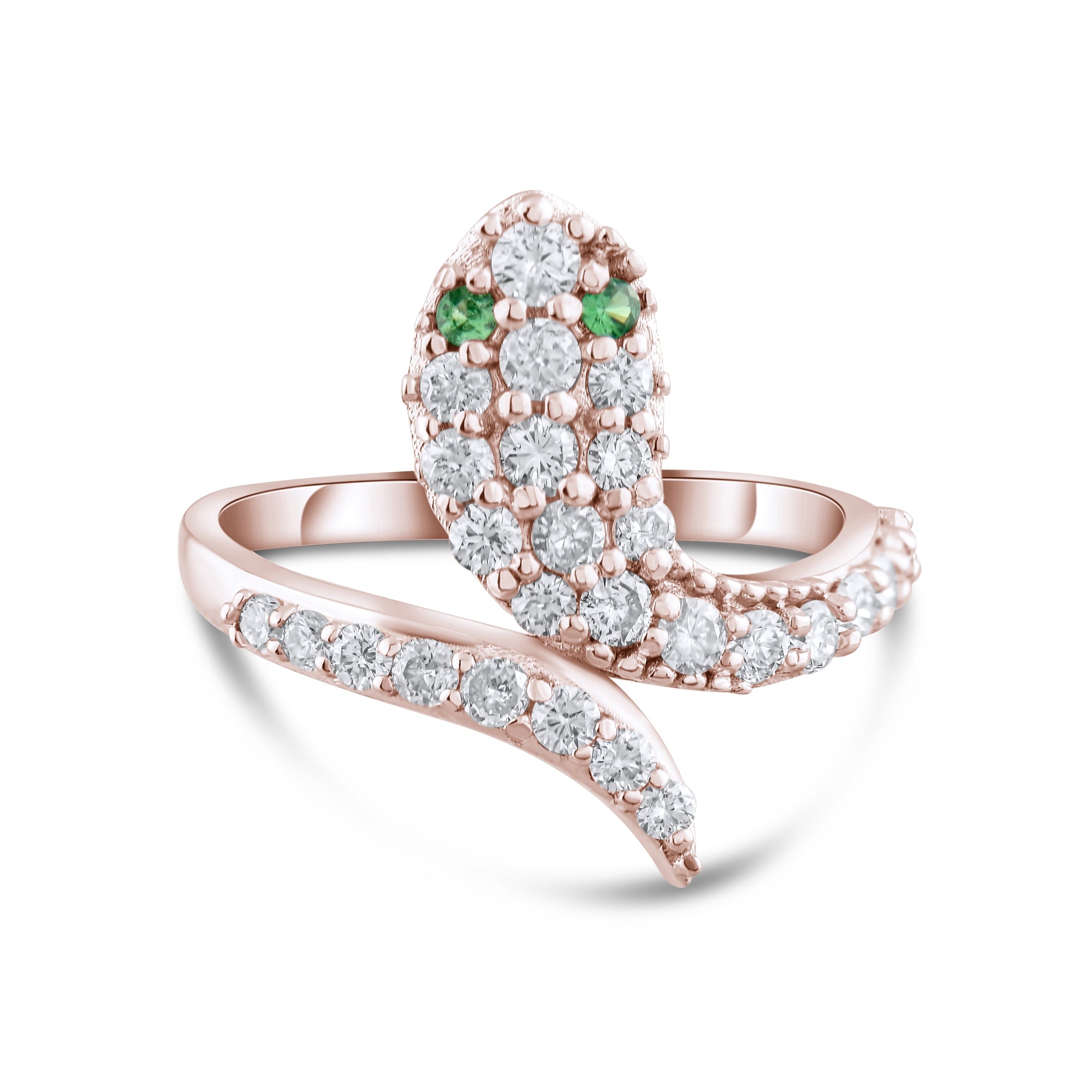 0.69 Carat Natural Diamond Snake Design Ring – Fine Jewelry Design - Gold Stone Diamond