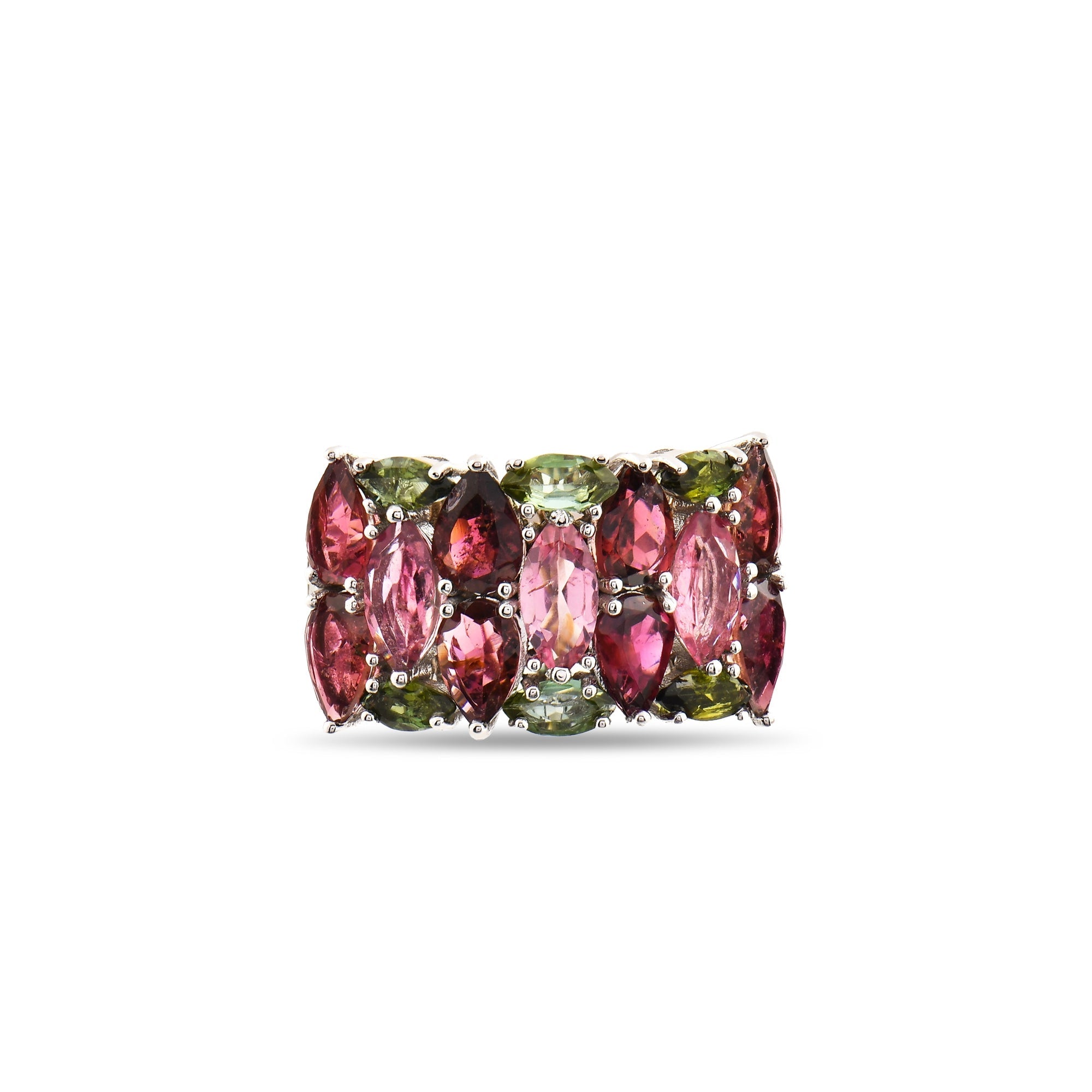 3.68 Carat Natural Diamond and Tourmaline Ring – Fine Jewelry Design - Gold Stone Diamond