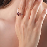 2.67 Carat Natural Diamond and Rhodolite Ring – Fine Jewelry Design - Gold Stone Diamond