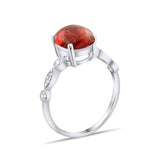 2.67 Carat Natural Diamond and Rhodolite Ring – Fine Jewelry Design - Gold Stone Diamond