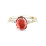 2.67 Carat Natural Diamond and Rhodolite Ring – Fine Jewelry Design - Gold Stone Diamond