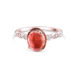 2.67 Carat Natural Diamond and Rhodolite Ring – Fine Jewelry Design - Gold Stone Diamond