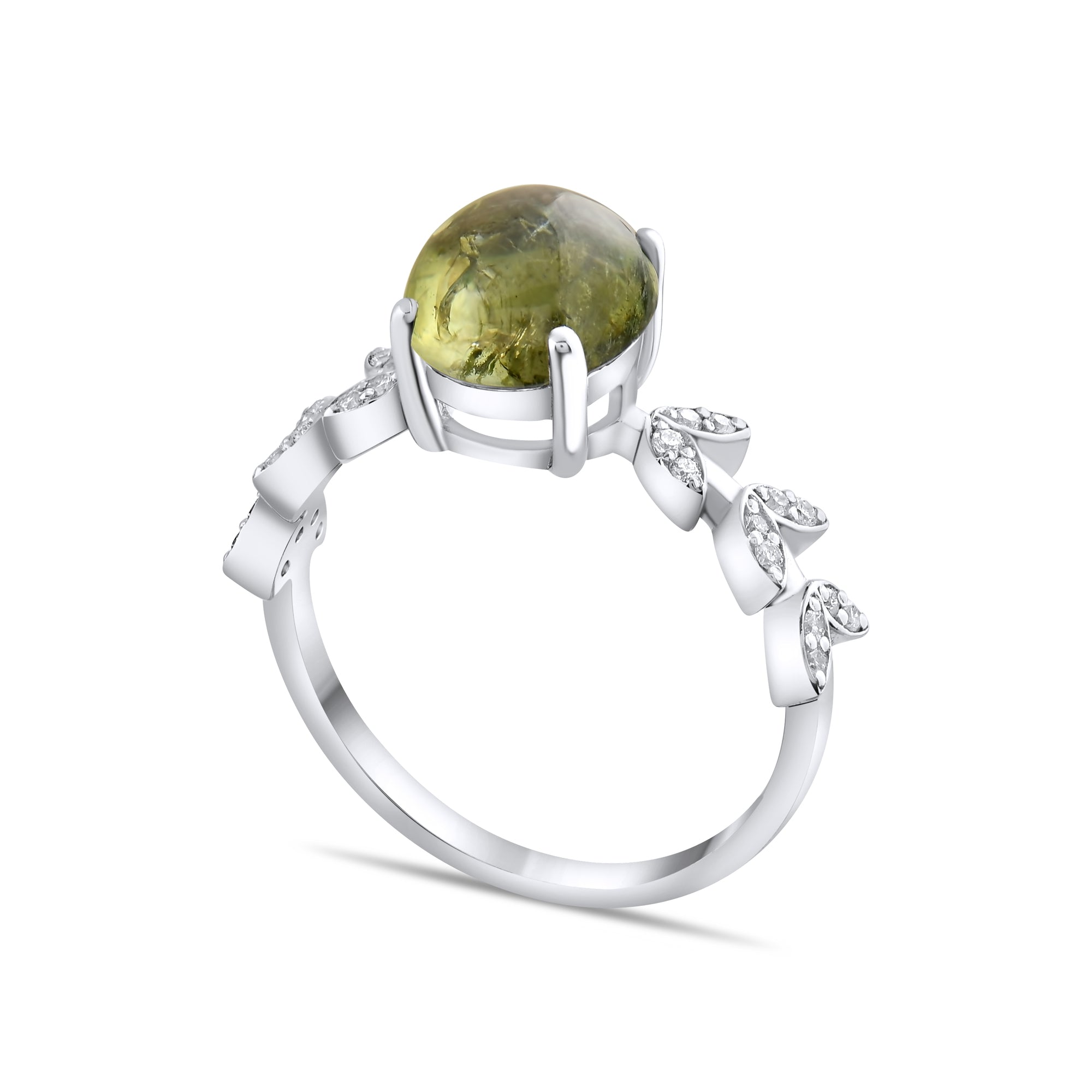 0.84 Carat Natural Diamond and Tourmaline Ring – Fine Jewelry - Gold Stone Diamond
