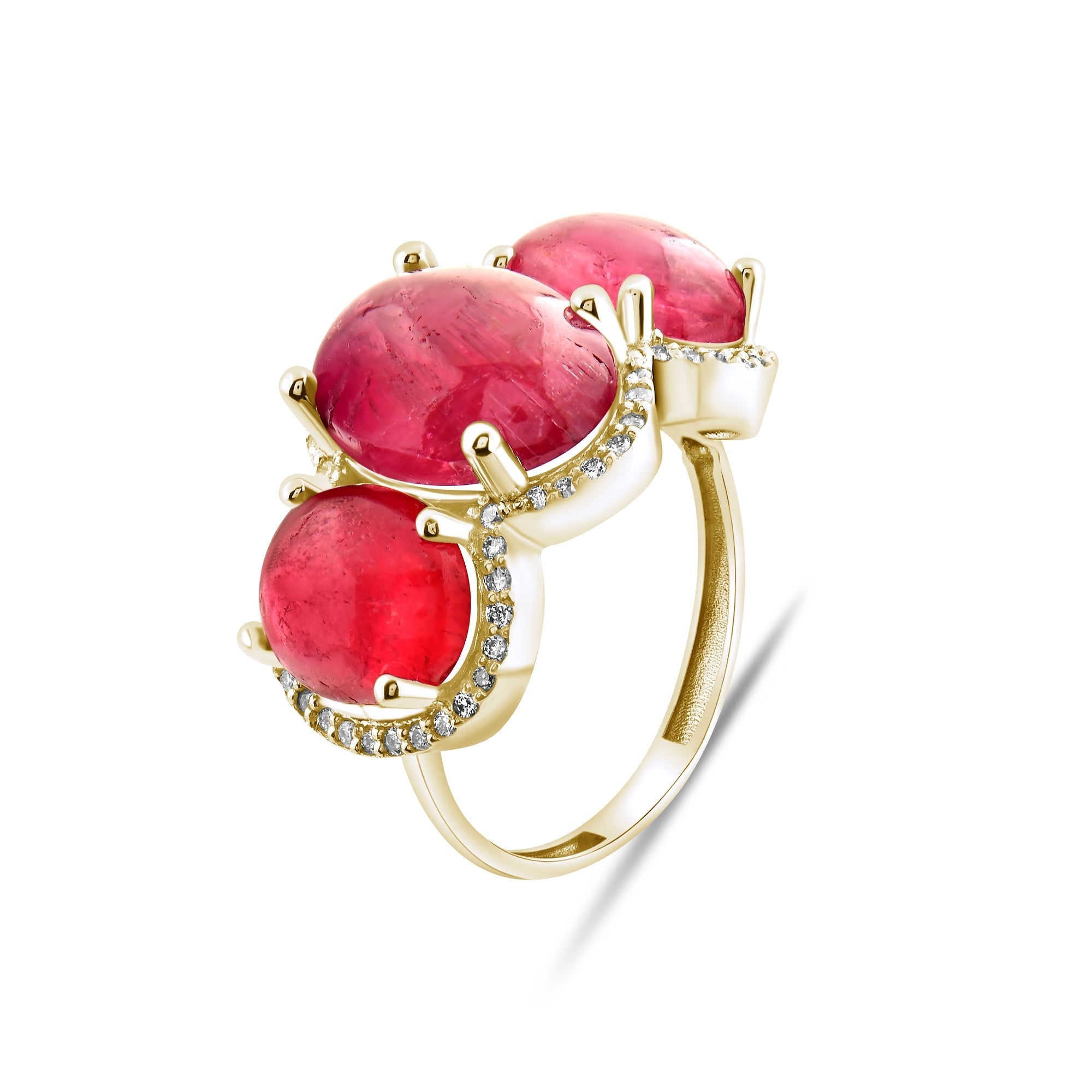 14.38 Carat Natural Diamond and Ruby Ring – Elegant Fine Jewelry Design - Gold Stone Diamond