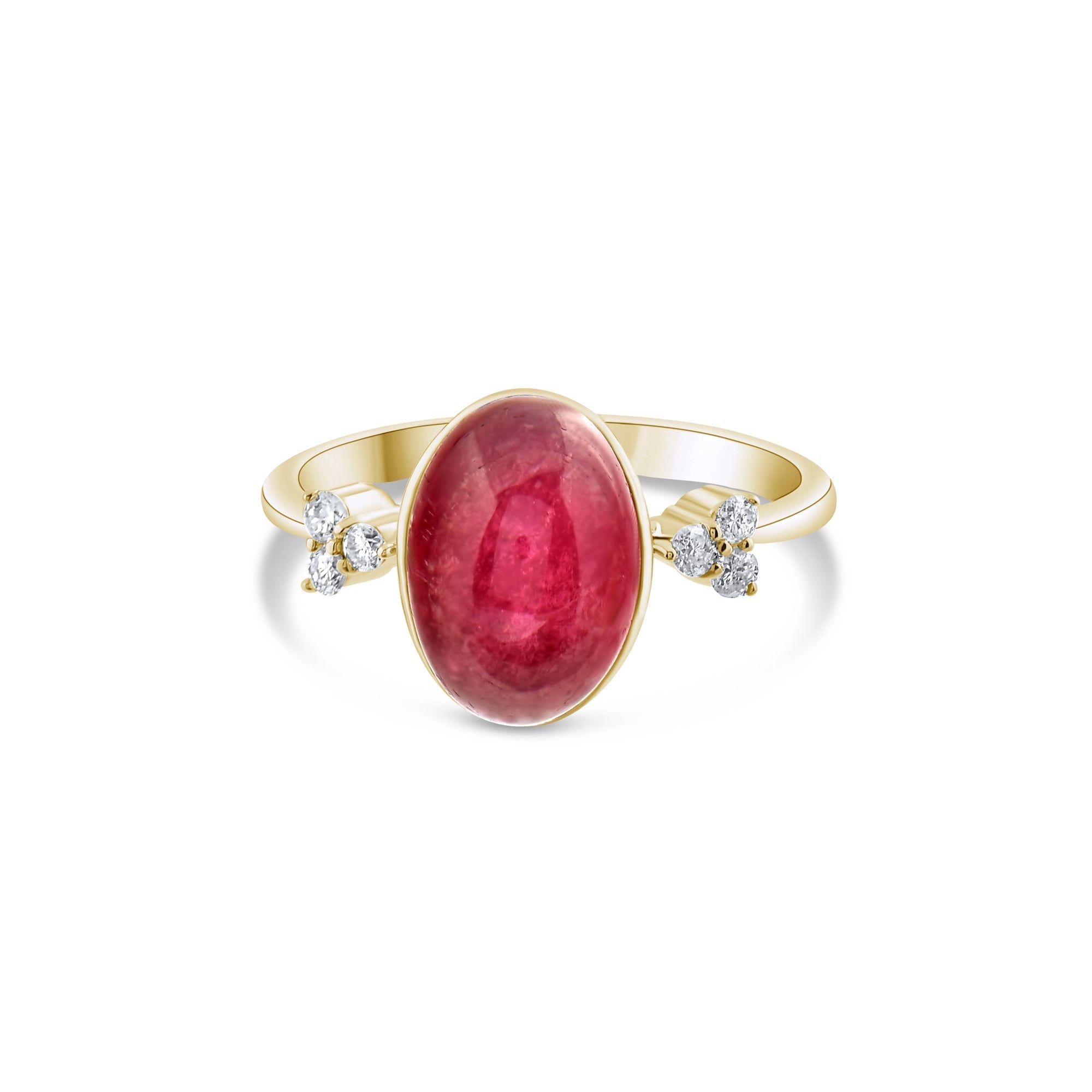 4.05 Carat Natural Diamond and Tourmaline Ring – Fine Jewelry Design - Gold Stone Diamond