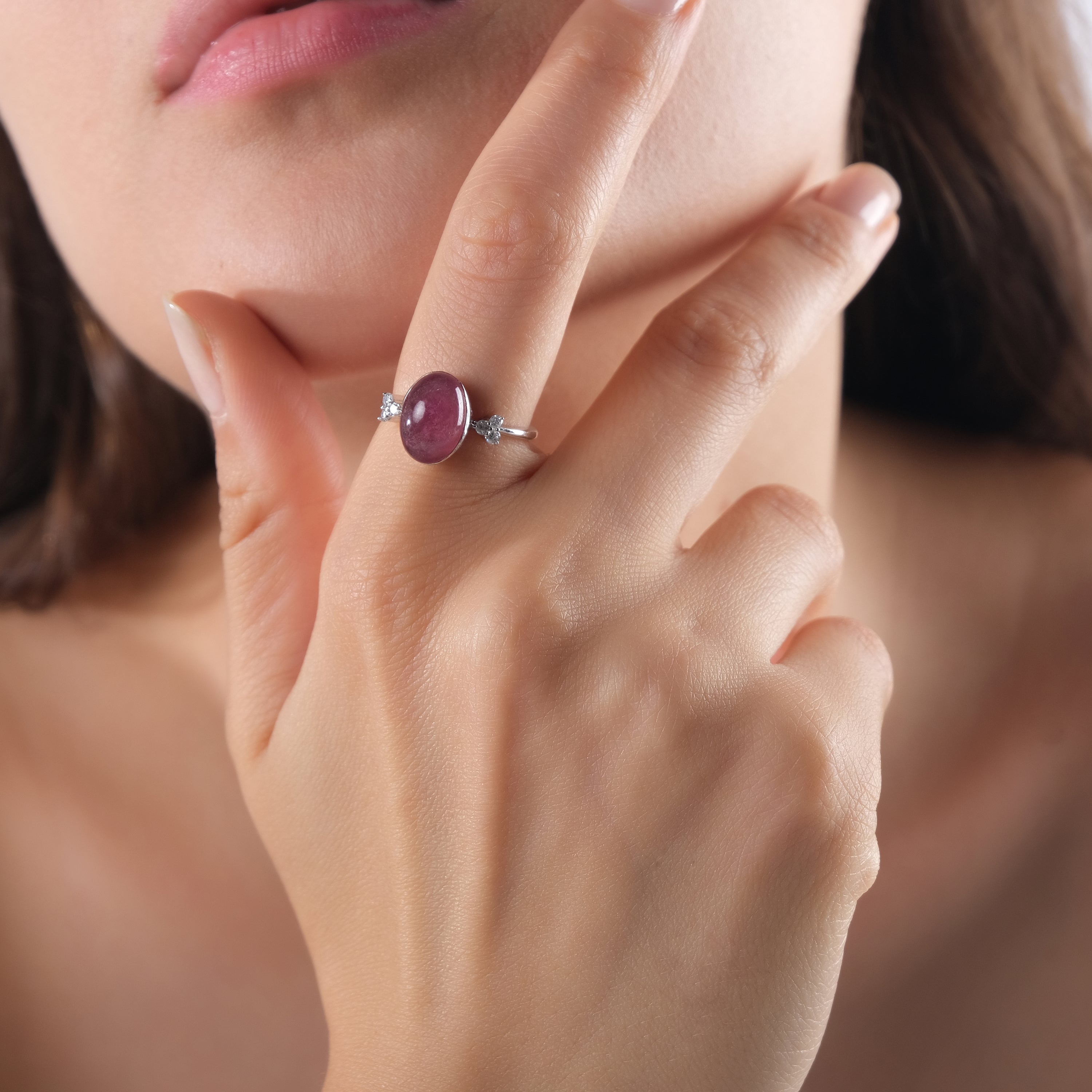 4.05 Carat Natural Diamond and Tourmaline Ring – Fine Jewelry Design - Gold Stone Diamond