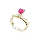 1.28 Carat Natural Diamond and Ruby Ring – Elegant Fine Jewelry Design - Gold Stone Diamond
