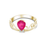 1.28 Carat Natural Diamond and Ruby Ring – Elegant Fine Jewelry Design - Gold Stone Diamond