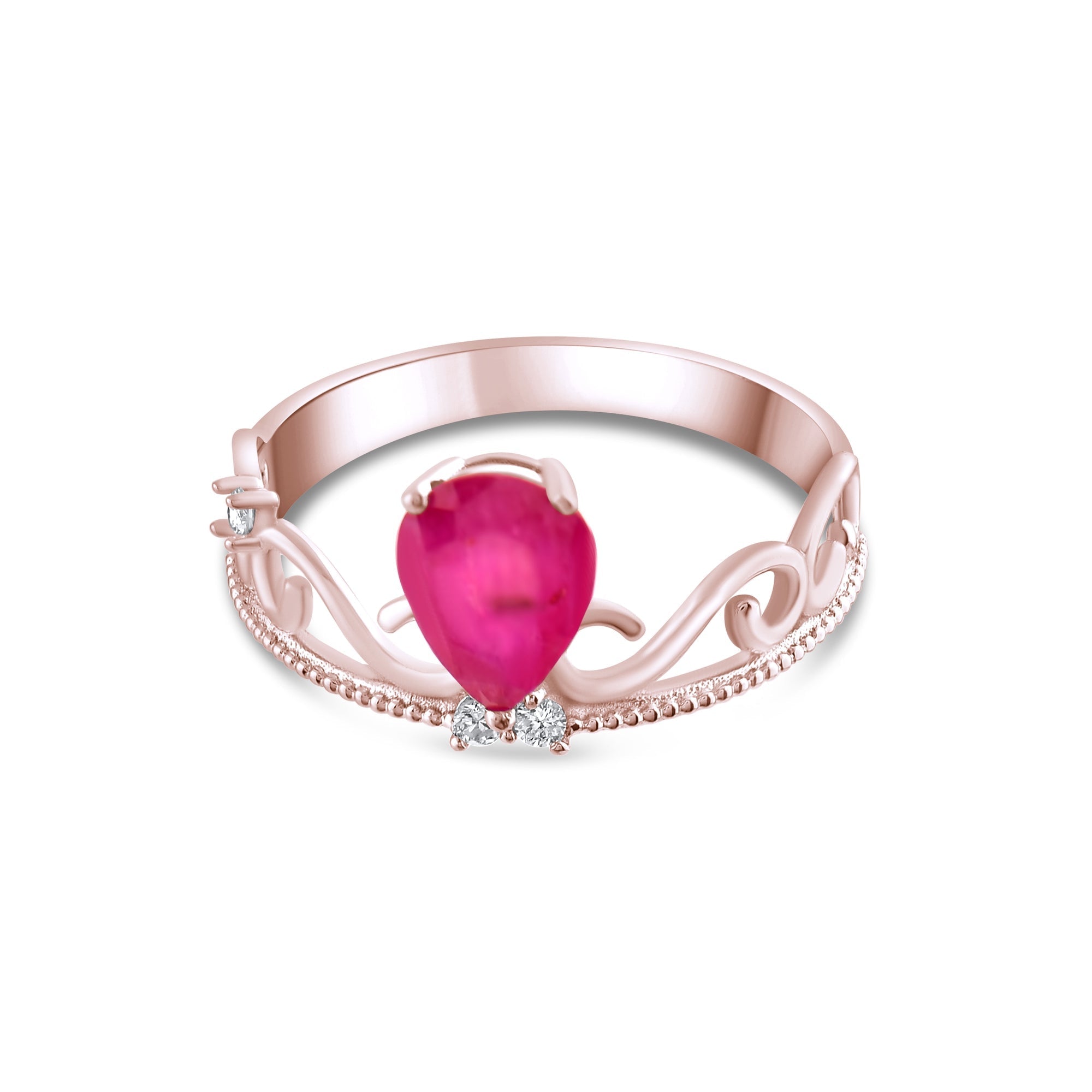1.28 Carat Natural Diamond and Ruby Ring – Elegant Fine Jewelry Design - Gold Stone Diamond