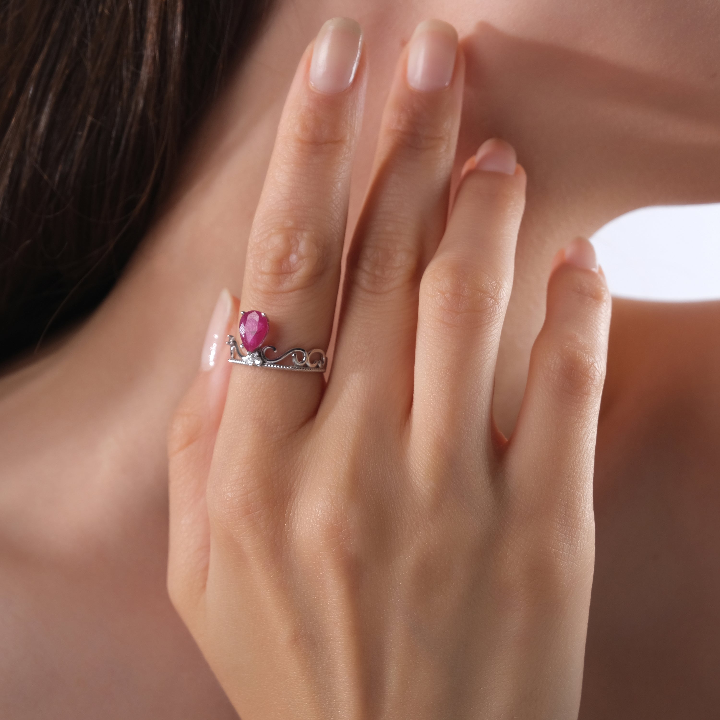 1.28 Carat Natural Diamond and Ruby Ring – Elegant Fine Jewelry Design - Gold Stone Diamond
