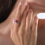 1.28 Carat Natural Diamond and Ruby Ring – Elegant Fine Jewelry Design - Gold Stone Diamond
