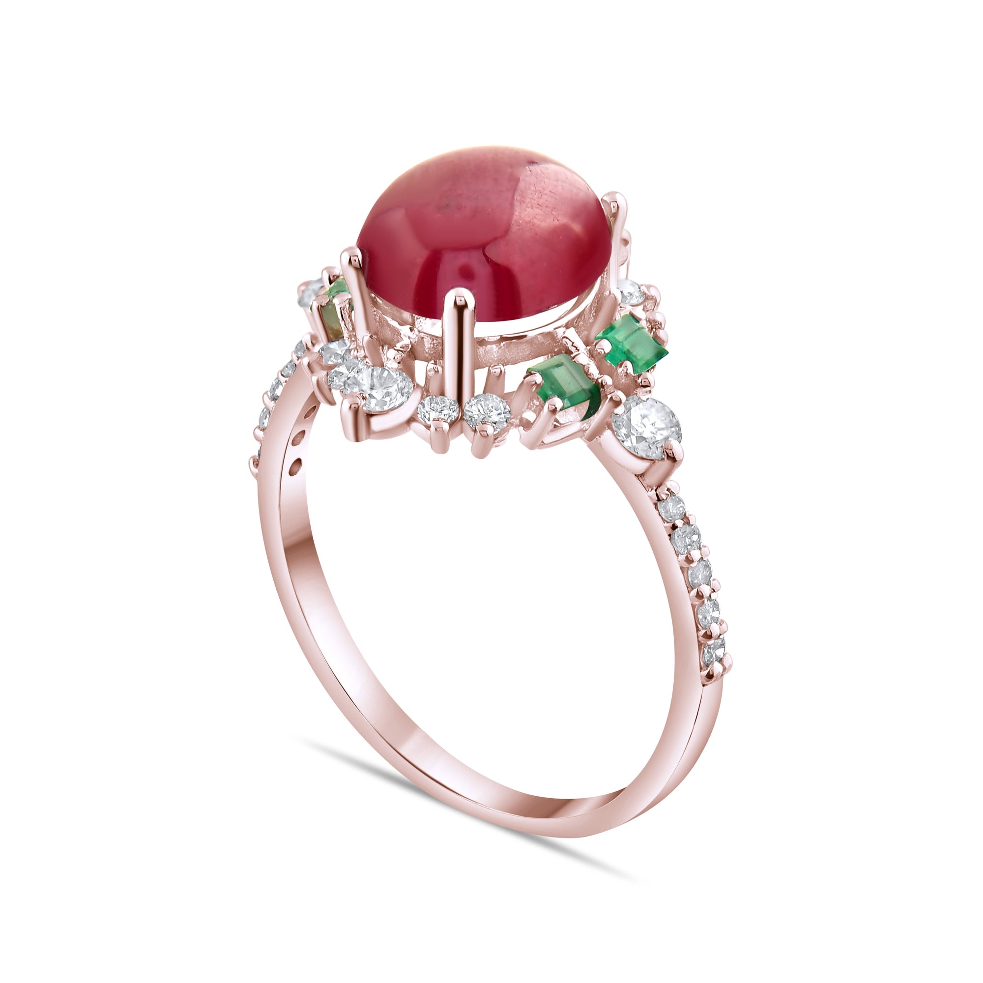 4.37 Carat Natural Diamond and Ruby Ring – Elegant Fine Jewelry Design - Gold Stone Diamond