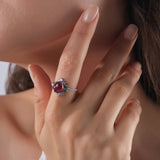 4.37 Carat Natural Diamond and Ruby Ring – Elegant Fine Jewelry Design - Gold Stone Diamond
