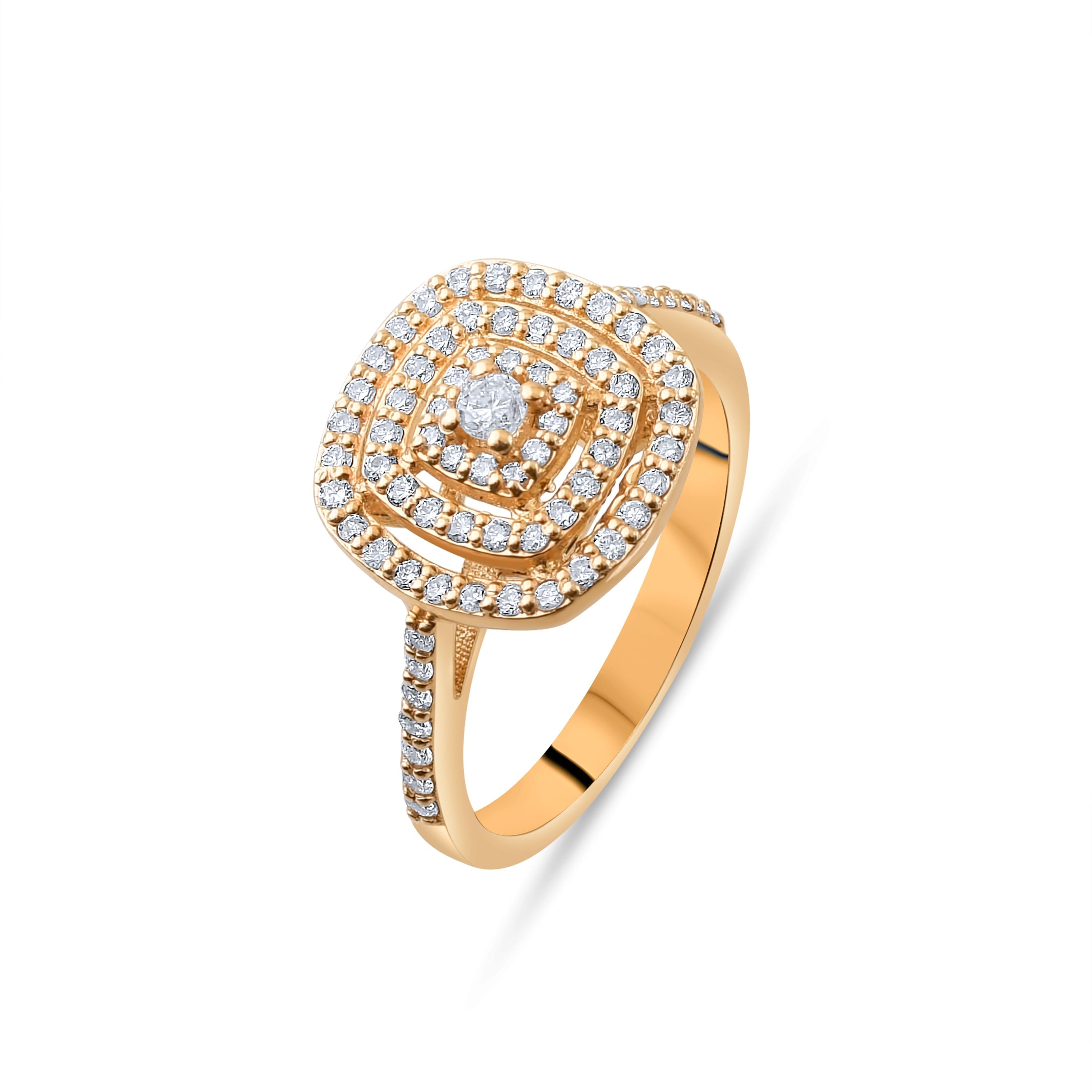 0.46 Carat Natural Diamond Ring – Fine Jewelry Design - Gold Stone Diamond