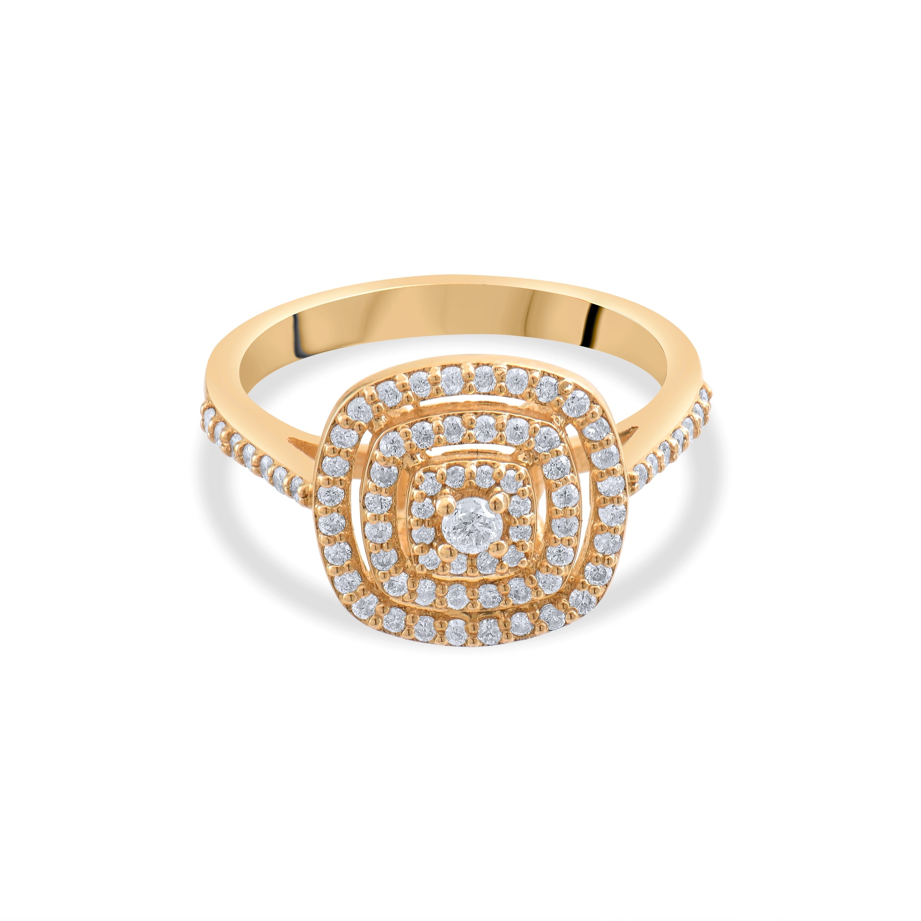 0.46 Carat Natural Diamond Ring – Fine Jewelry Design - Gold Stone Diamond