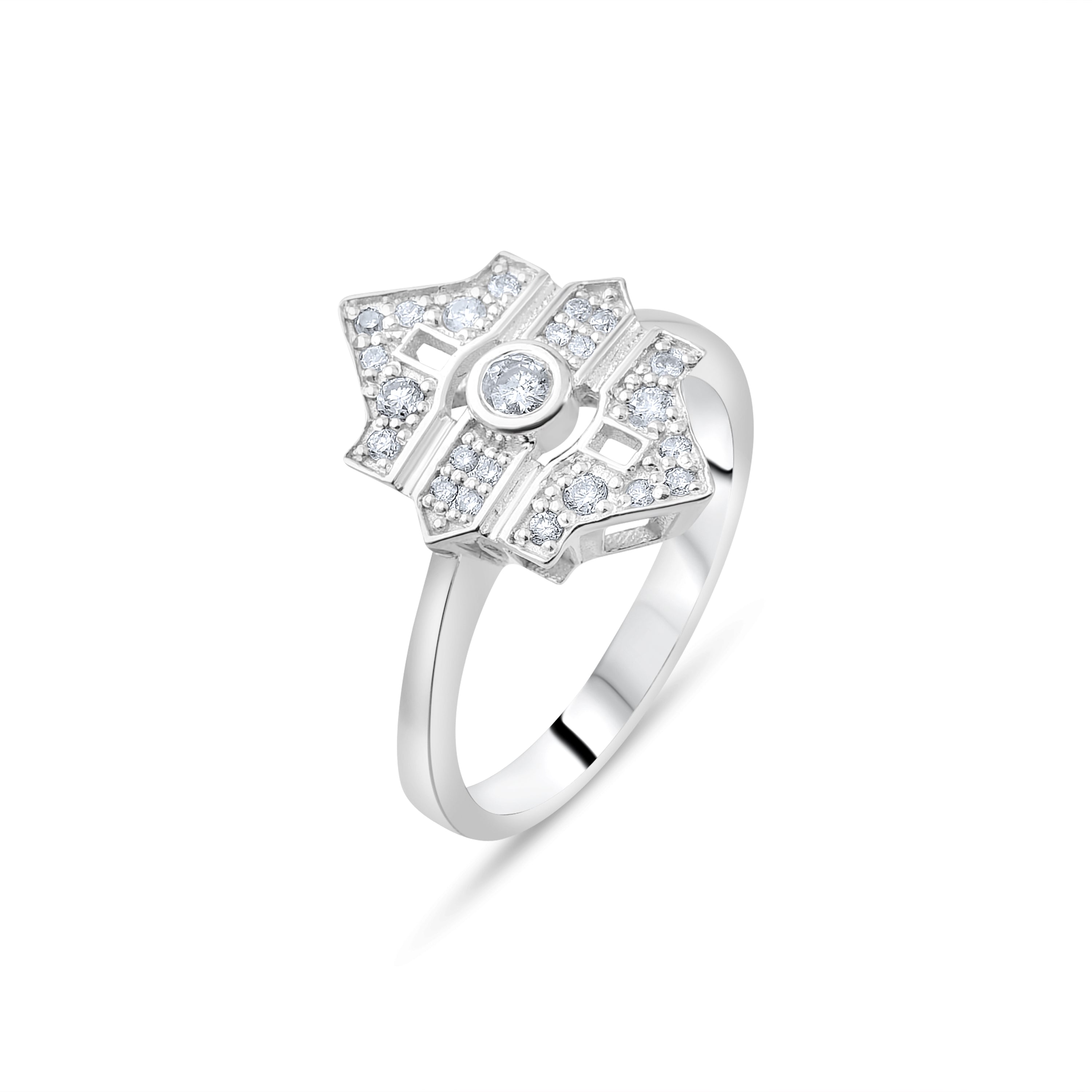 0.14 Carat Natural Diamond Ring – Fine Jewelry Design - Gold Stone Diamond