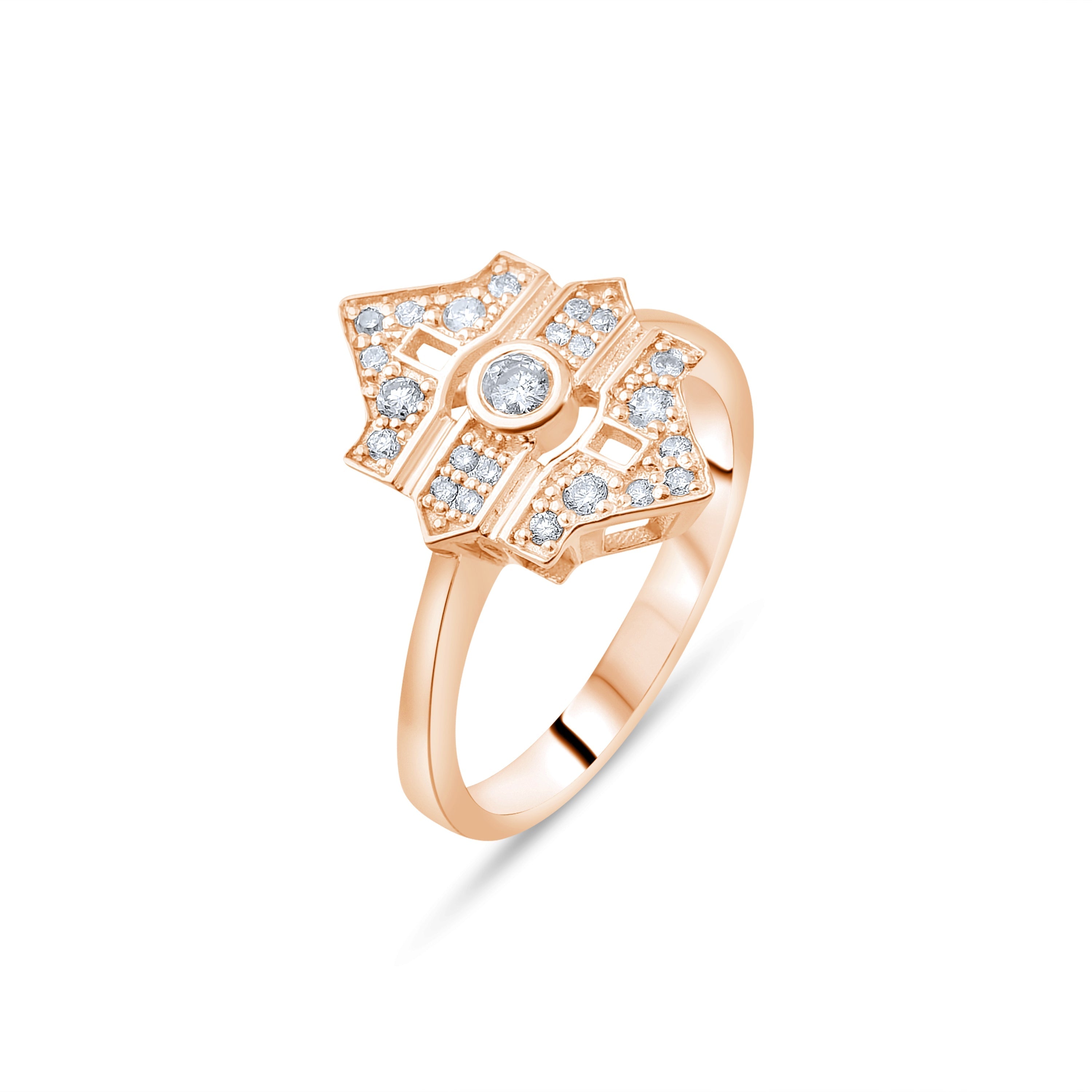 0.14 Carat Natural Diamond Ring – Fine Jewelry Design - Gold Stone Diamond