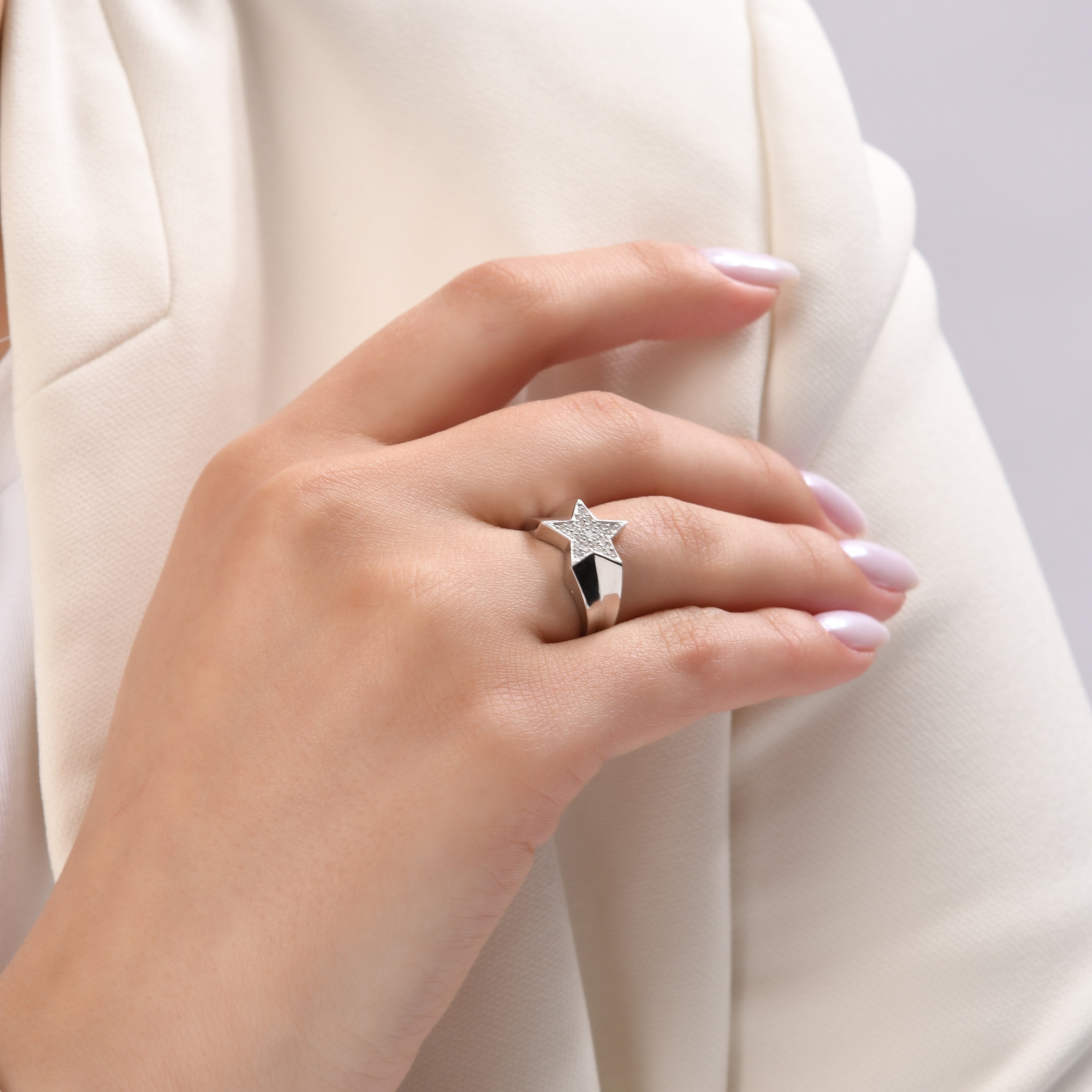 0.13 Carat Natural Diamond Ring – Fine Jewelry Design - Gold Stone Diamond