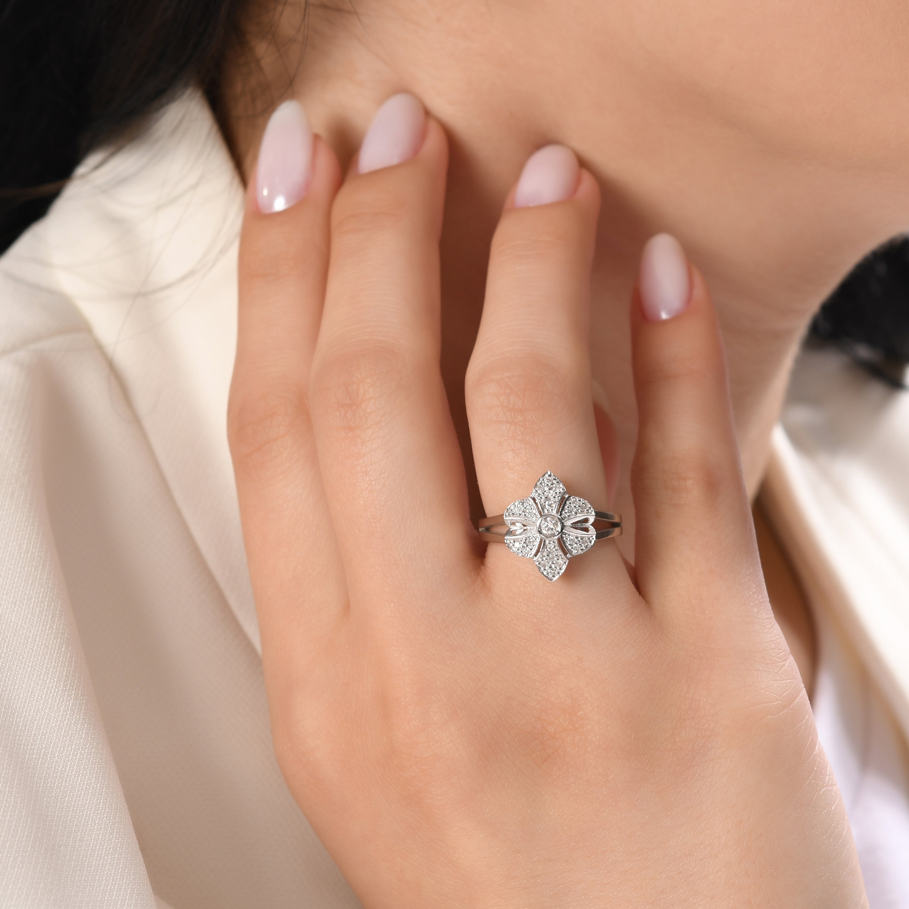 0.15 Carat Natural Diamond Ring – Fine Jewelry Design - Gold Stone Diamond