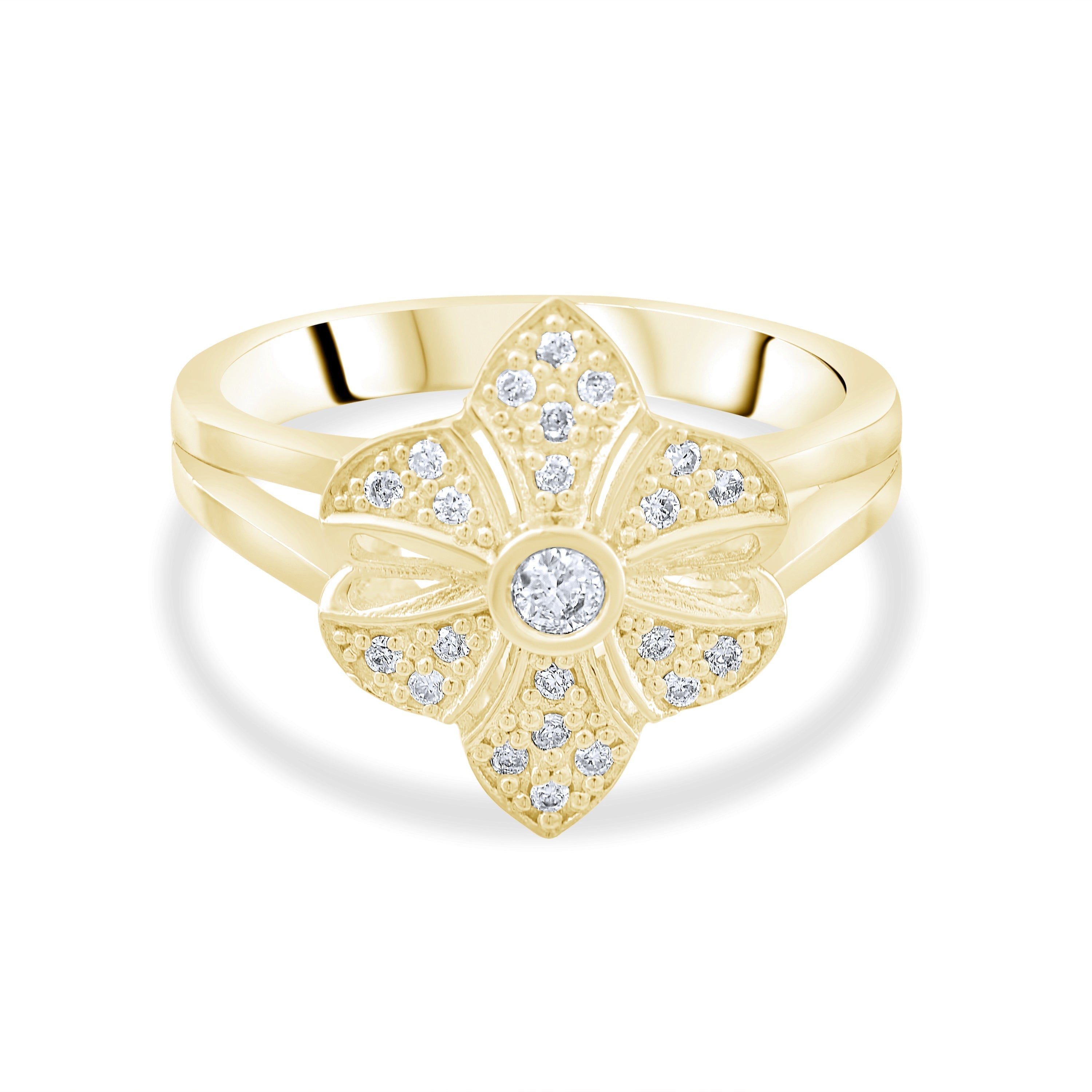 0.15 Carat Natural Diamond Ring – Fine Jewelry Design - Gold Stone Diamond