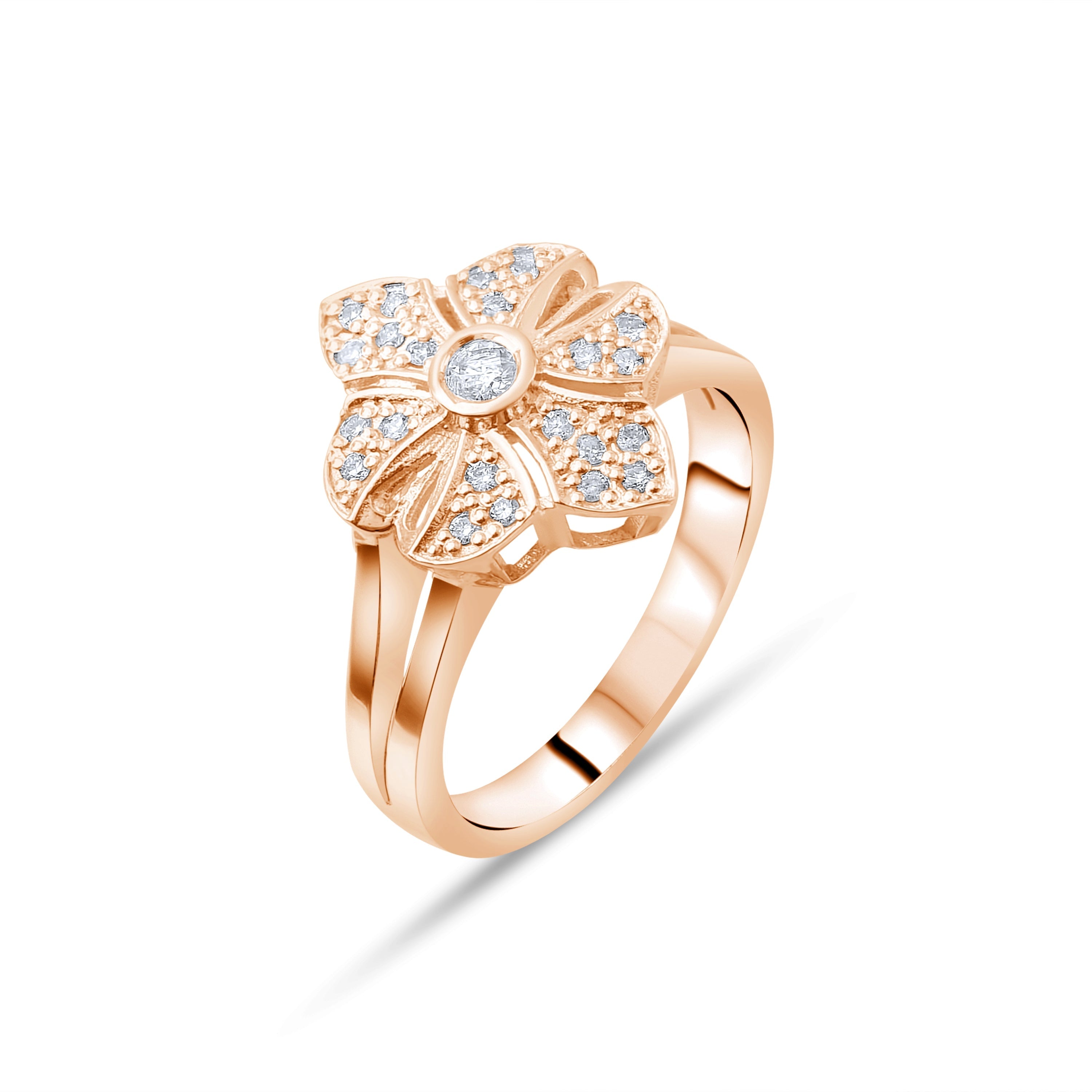 0.15 Carat Natural Diamond Ring – Fine Jewelry Design - Gold Stone Diamond