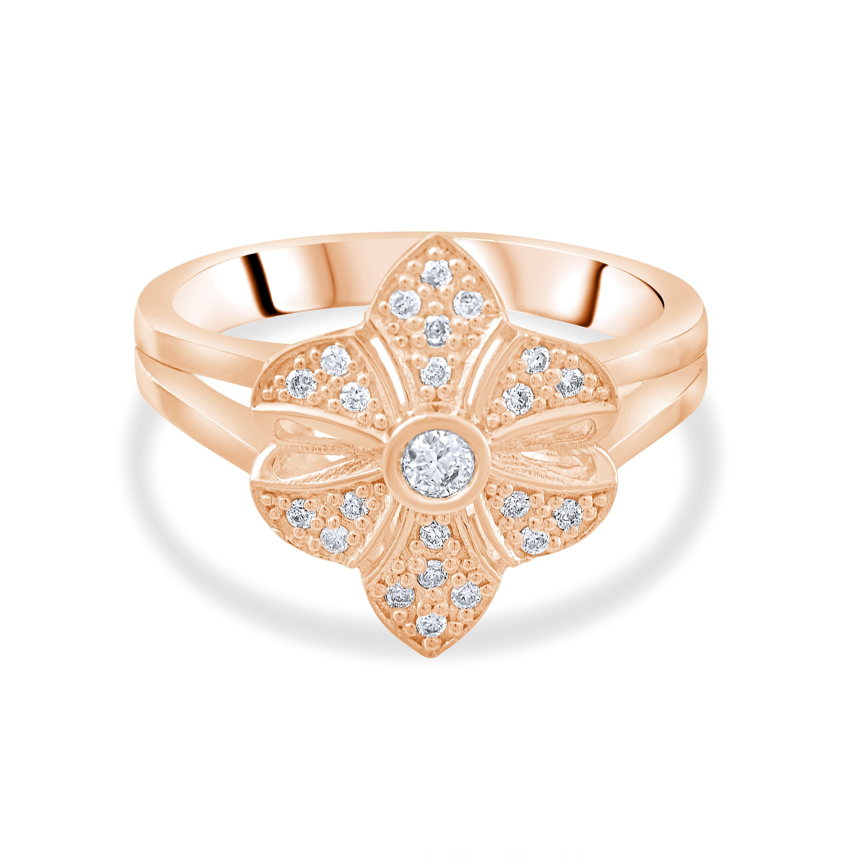 0.15 Carat Natural Diamond Ring – Fine Jewelry Design - Gold Stone Diamond