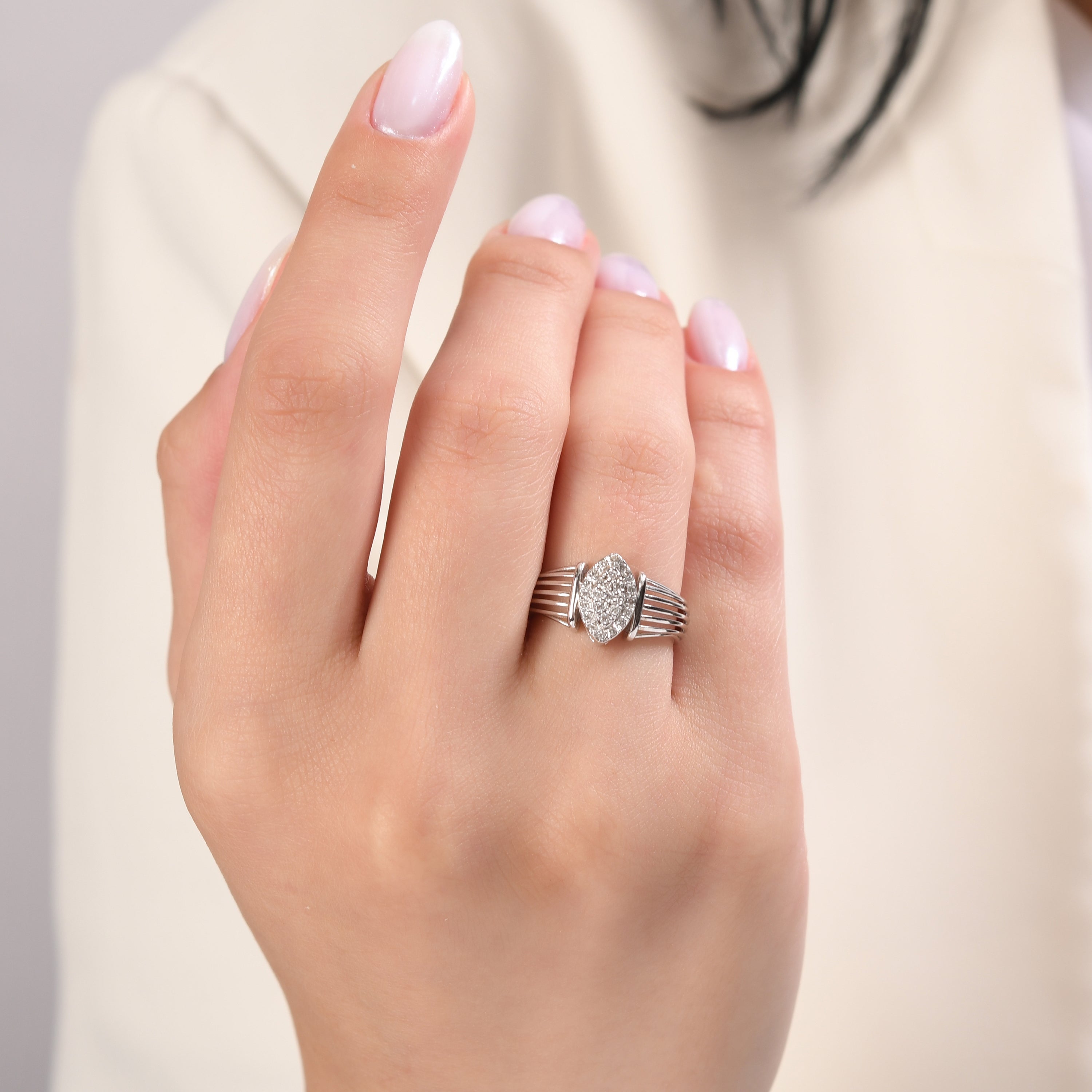 0.17 Carat Natural Diamond Ring – Fine Jewelry Design - Gold Stone Diamond
